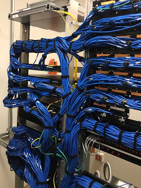 Structured Blue Cabling
